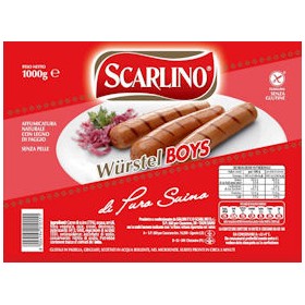 WURSTEL 'BOYS SCARLINO' PURO SUINO KG.1